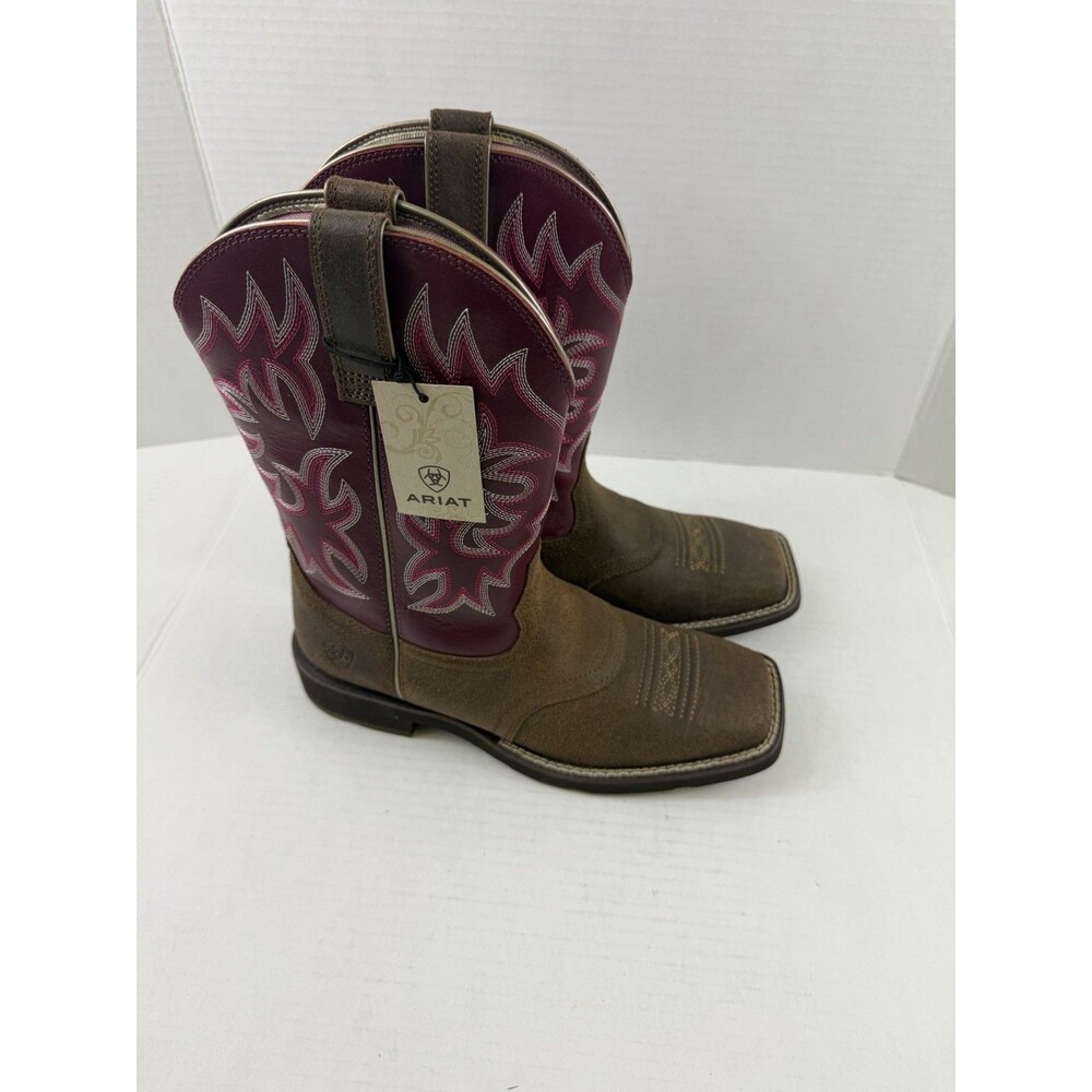 Ariat Delilah Java Burgundy Western Cowgirl Cowboy Boots Women 7 B New W/ Box